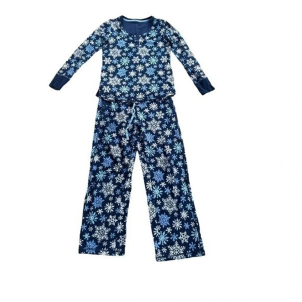 Nautica 2piece pajama set for women blue with snowflake prints size XSmall